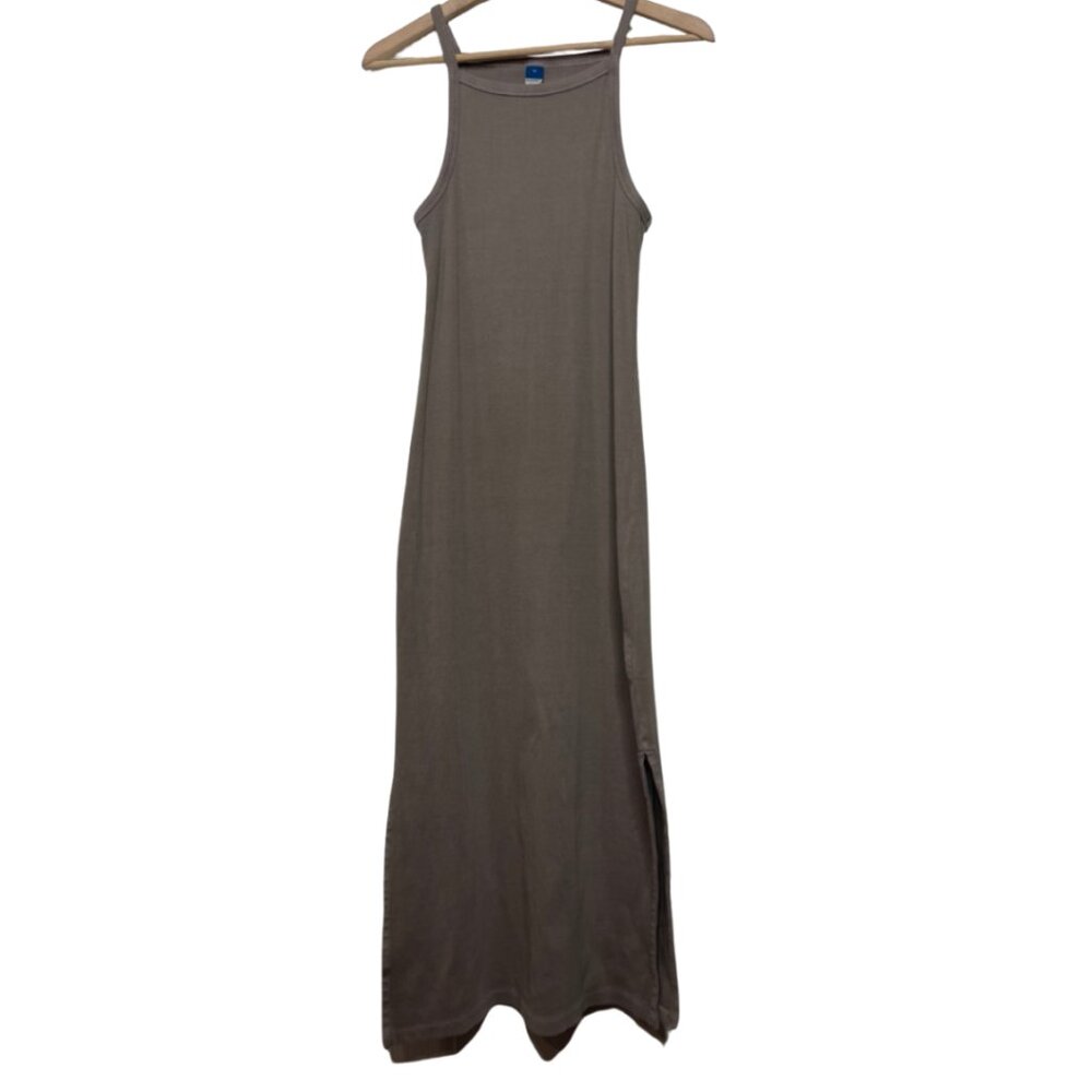 OLD NAVY | Taupe Fitted Midi Length Casual Spaghetti Strap Dress | Size M